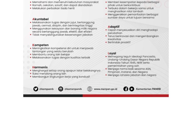 Pentingnya menerapkan BERAKHLAK setiap Instansi Pemerintah